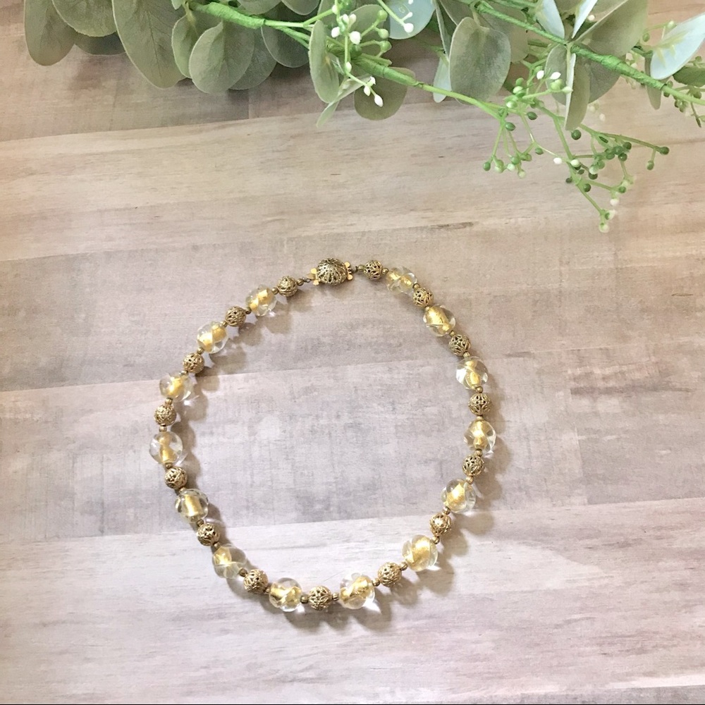 VTG Filigree and Glass Bead Choker